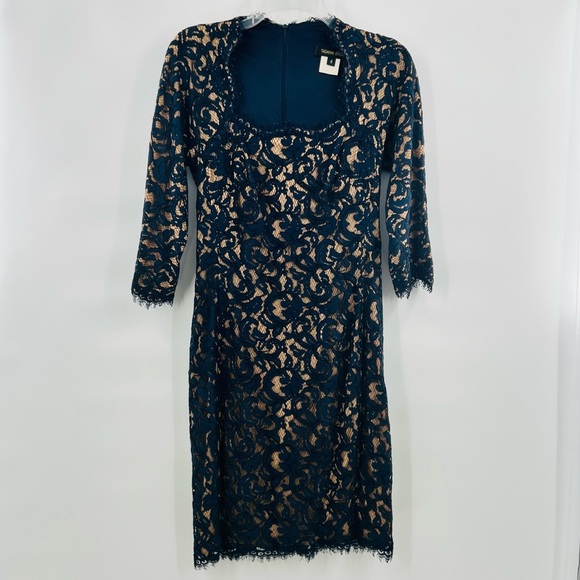 Tadashi Shoji Dresses & Skirts - Tadashi Shoji Blue lace dress half sleeve size 4